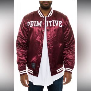 Primitive The Rival Satin Jacket in Burgundy Men Size M